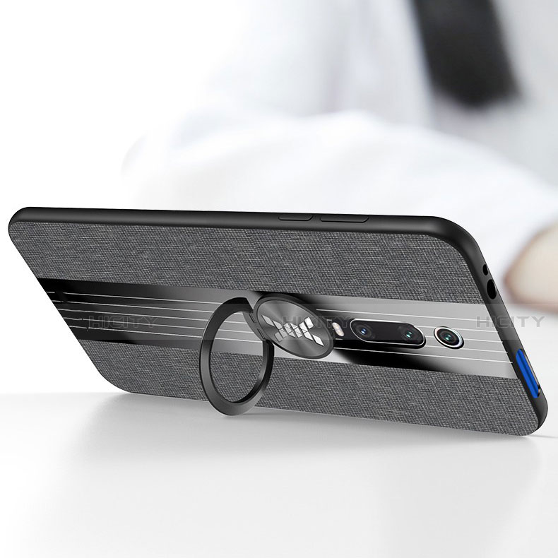 Silikon Hülle Handyhülle Ultra Dünn Schutzhülle Flexible Tasche Silikon mit Magnetisch Fingerring Ständer T02 für Xiaomi Mi 9T Pro