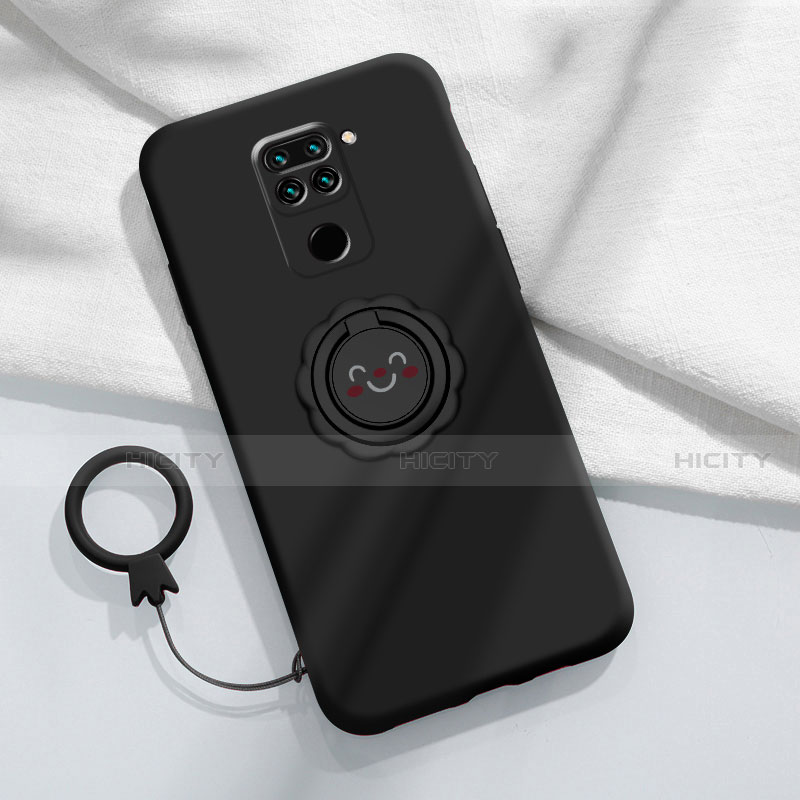 Silikon Hülle Handyhülle Ultra Dünn Schutzhülle Flexible Tasche Silikon mit Magnetisch Fingerring Ständer T02 für Xiaomi Redmi 10X 4G groß