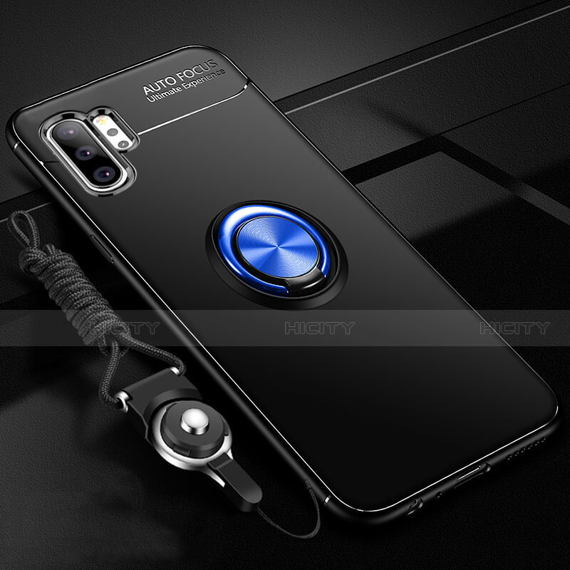 Silikon Hülle Handyhülle Ultra Dünn Schutzhülle Flexible Tasche Silikon mit Magnetisch Fingerring Ständer T03 für Samsung Galaxy Note 10 Plus
