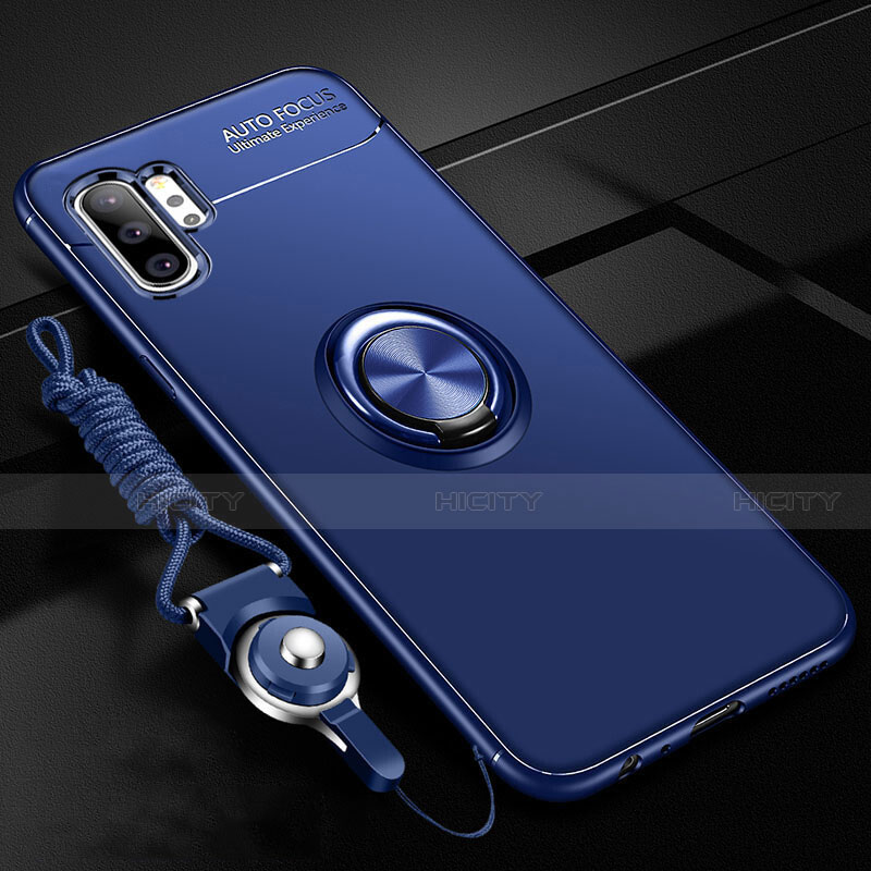 Silikon Hülle Handyhülle Ultra Dünn Schutzhülle Flexible Tasche Silikon mit Magnetisch Fingerring Ständer T03 für Samsung Galaxy Note 10 Plus 5G