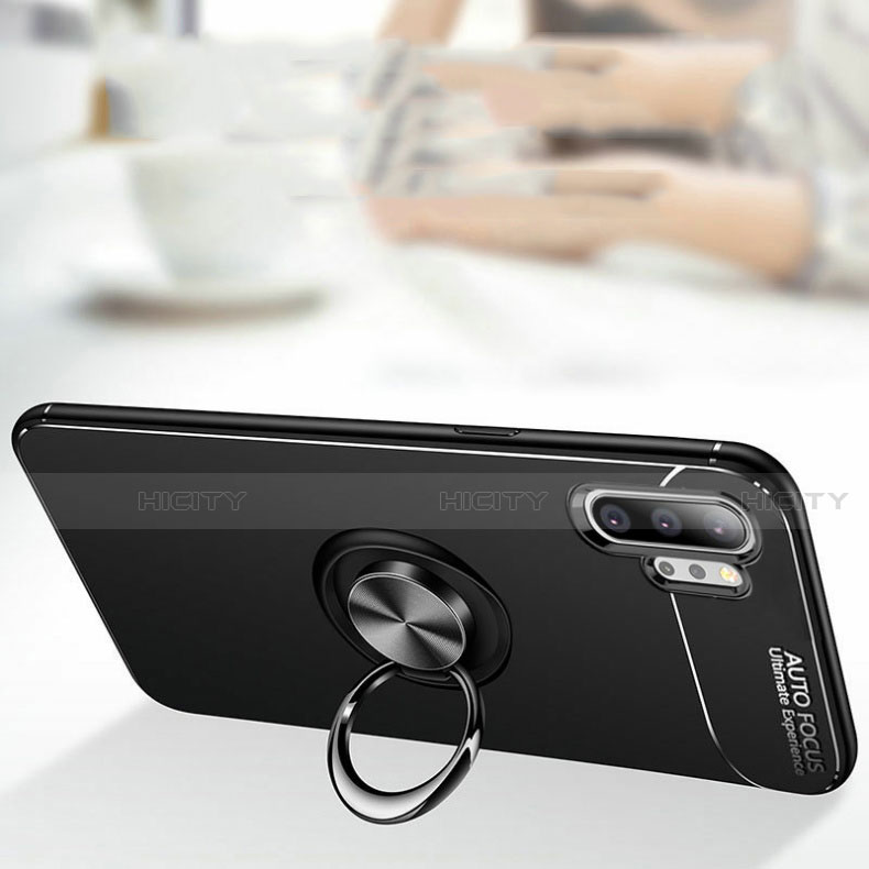 Silikon Hülle Handyhülle Ultra Dünn Schutzhülle Flexible Tasche Silikon mit Magnetisch Fingerring Ständer T03 für Samsung Galaxy Note 10 Plus 5G