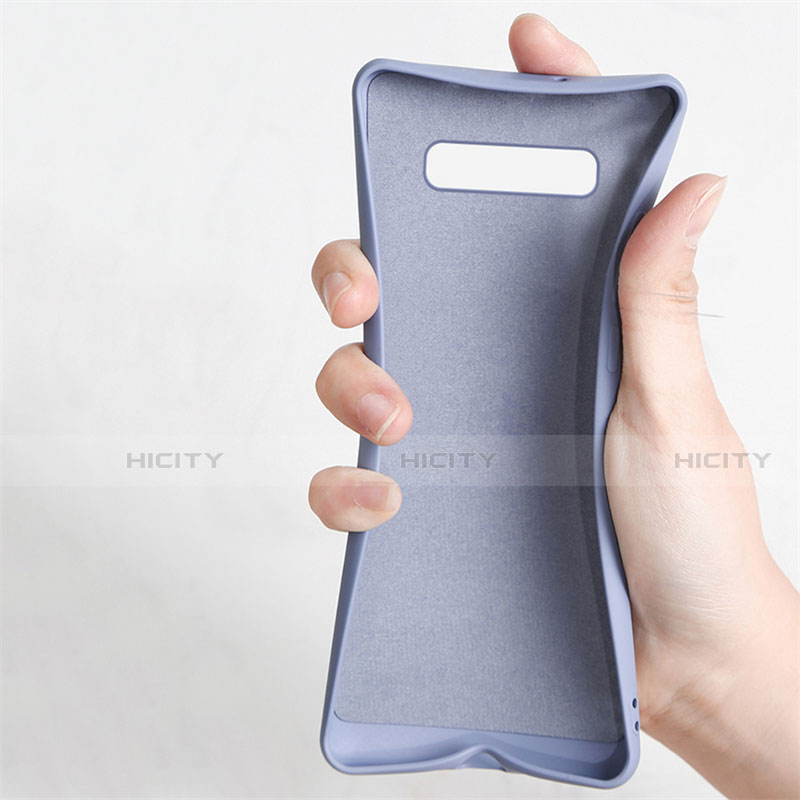 Silikon Hülle Handyhülle Ultra Dünn Schutzhülle Flexible Tasche Silikon mit Magnetisch Fingerring Ständer T03 für Samsung Galaxy S10 Plus