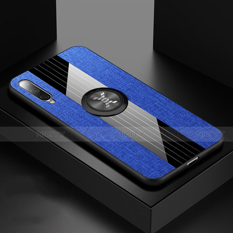 Silikon Hülle Handyhülle Ultra Dünn Schutzhülle Flexible Tasche Silikon mit Magnetisch Fingerring Ständer T03 für Xiaomi Mi A3