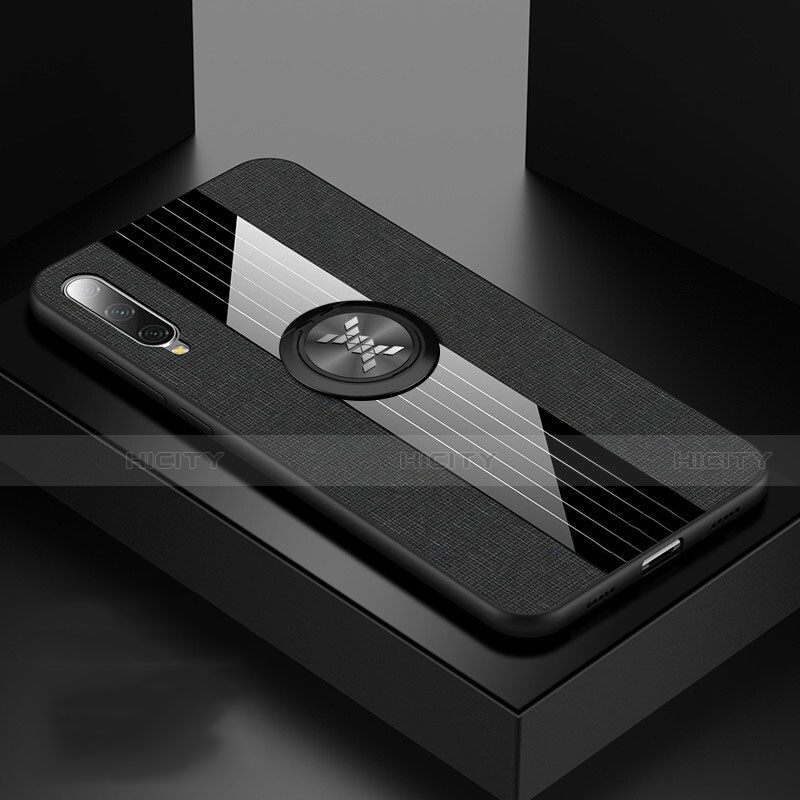 Silikon Hülle Handyhülle Ultra Dünn Schutzhülle Flexible Tasche Silikon mit Magnetisch Fingerring Ständer T03 für Xiaomi Mi A3