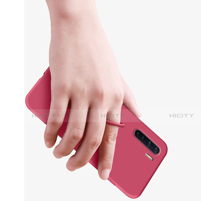 Silikon Hülle Handyhülle Ultra Dünn Schutzhülle Flexible Tasche Silikon mit Magnetisch Fingerring Ständer T04 für Oppo Find X2 Lite