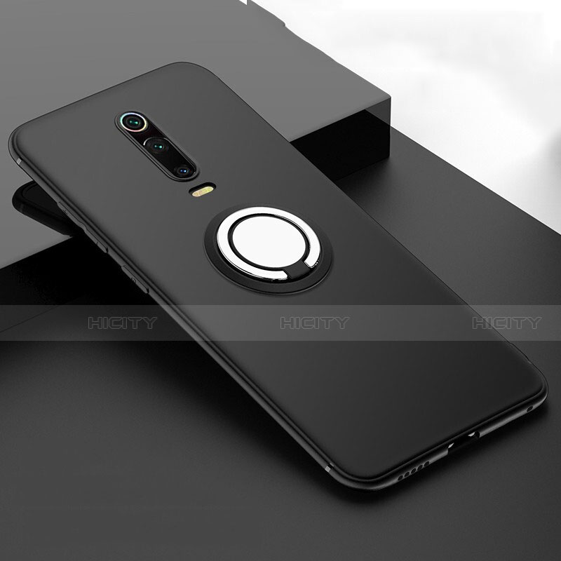 Silikon Hülle Handyhülle Ultra Dünn Schutzhülle Flexible Tasche Silikon mit Magnetisch Fingerring Ständer T06 für Xiaomi Mi 9T