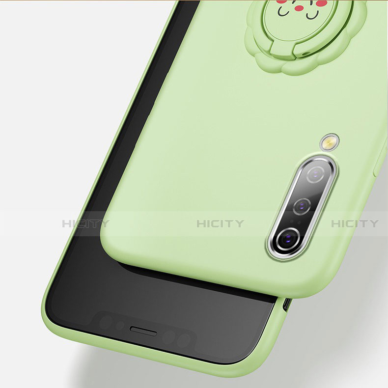 Silikon Hülle Handyhülle Ultra Dünn Schutzhülle Flexible Tasche Silikon mit Magnetisch Fingerring Ständer T06 für Xiaomi Mi A3
