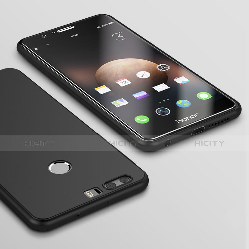 Silikon Hülle Handyhülle Ultra Dünn Schutzhülle für Huawei Honor 8 Schwarz groß