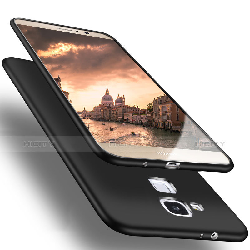Silikon Hülle Handyhülle Ultra Dünn Schutzhülle für Huawei Mate 7 Schwarz