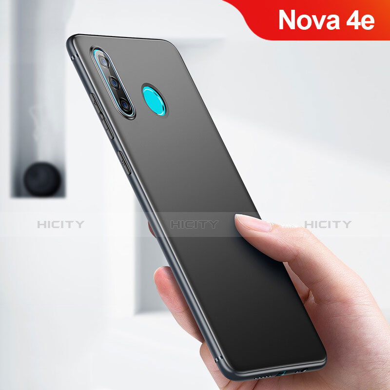 Silikon Hülle Handyhülle Ultra Dünn Schutzhülle für Huawei Nova 4e Schwarz