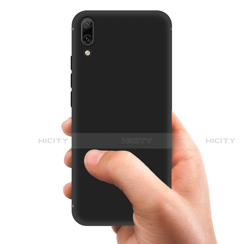 Silikon Hülle Handyhülle Ultra Dünn Schutzhülle für Huawei Y7 (2019) Schwarz groß