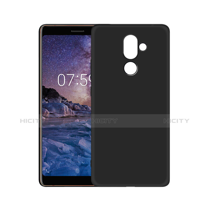 Silikon Hülle Handyhülle Ultra Dünn Schutzhülle für Nokia 7 Plus Schwarz groß