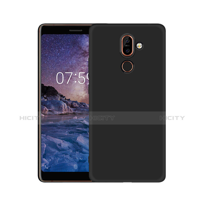 Silikon Hülle Handyhülle Ultra Dünn Schutzhülle für Nokia 7 Plus Schwarz groß