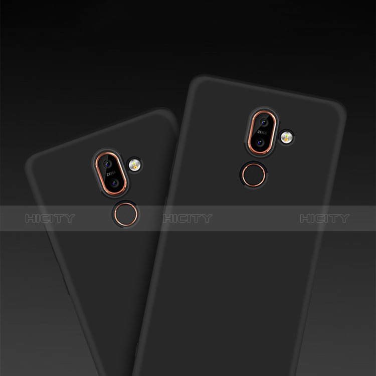 Silikon Hülle Handyhülle Ultra Dünn Schutzhülle für Nokia 7 Plus Schwarz groß