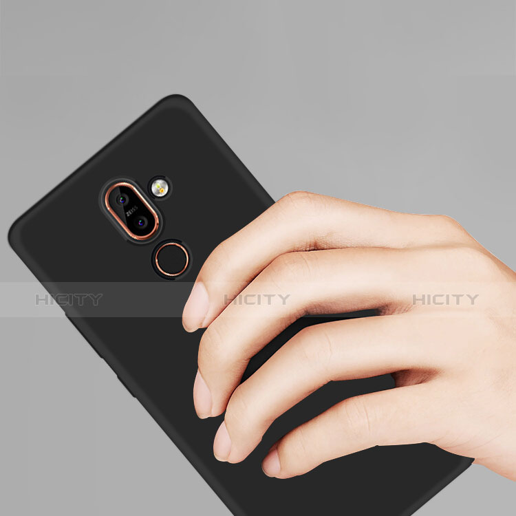 Silikon Hülle Handyhülle Ultra Dünn Schutzhülle für Nokia 7 Plus Schwarz groß