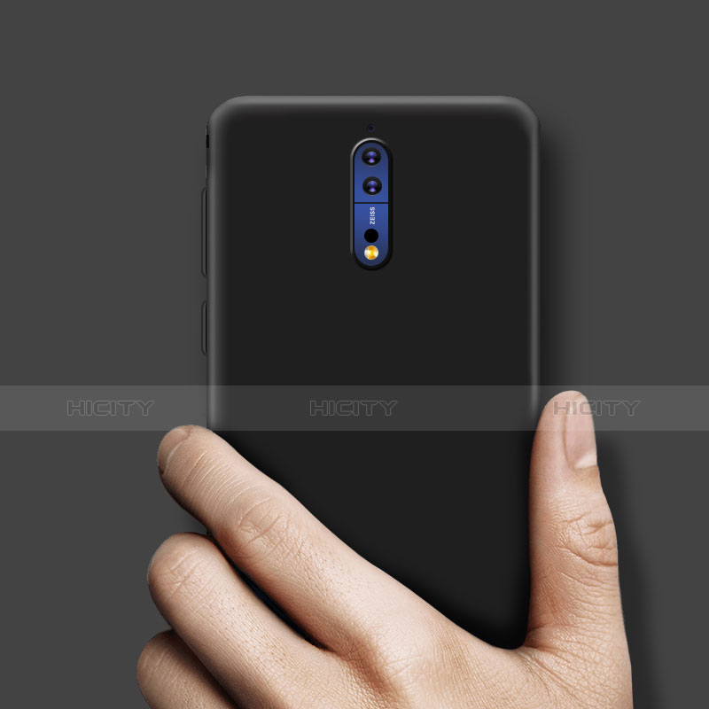 Silikon Hülle Handyhülle Ultra Dünn Schutzhülle für Nokia 8 Schwarz groß