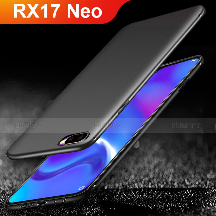 Silikon Hülle Handyhülle Ultra Dünn Schutzhülle für Oppo RX17 Neo Schwarz Plus