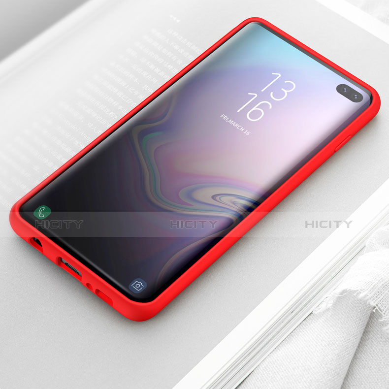 Silikon Hülle Handyhülle Ultra Dünn Schutzhülle für Samsung Galaxy S10 Plus Rot groß