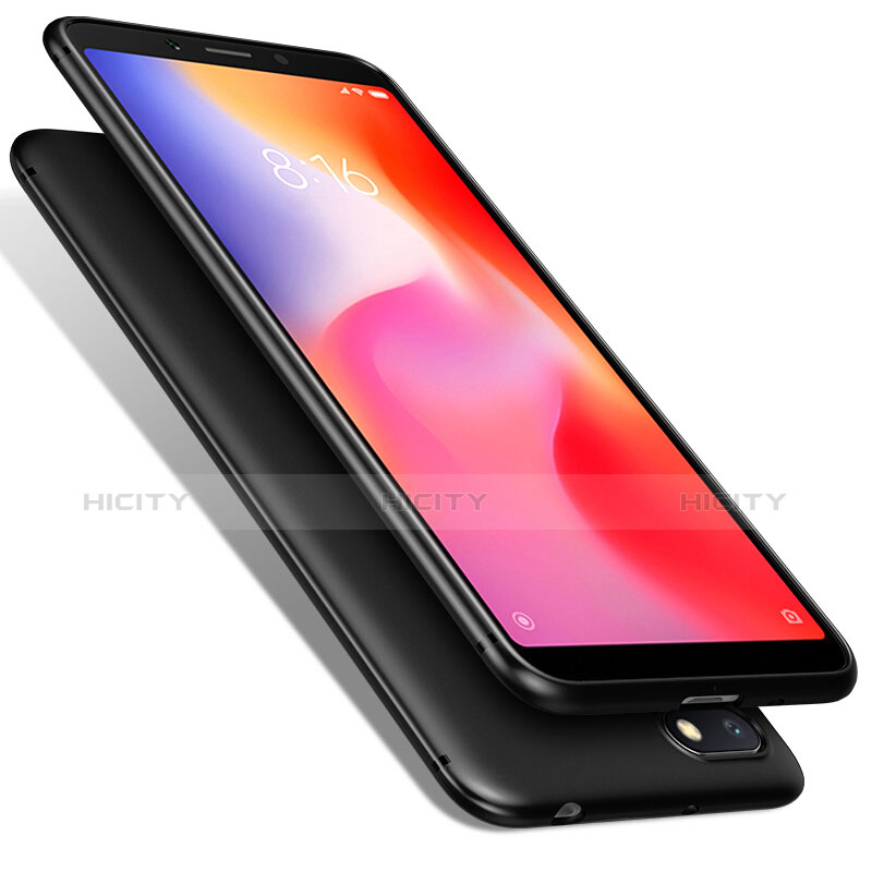 Silikon Hülle Handyhülle Ultra Dünn Schutzhülle für Xiaomi Redmi 6A Schwarz groß