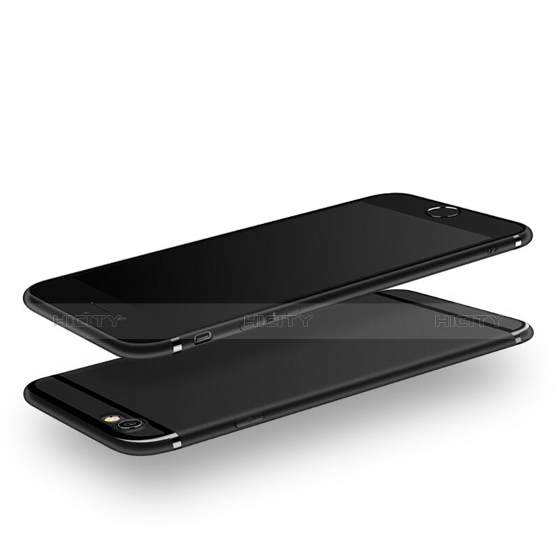 Silikon Hülle Handyhülle Ultra Dünn Schutzhülle G02 für Apple iPhone 6 Plus Schwarz groß