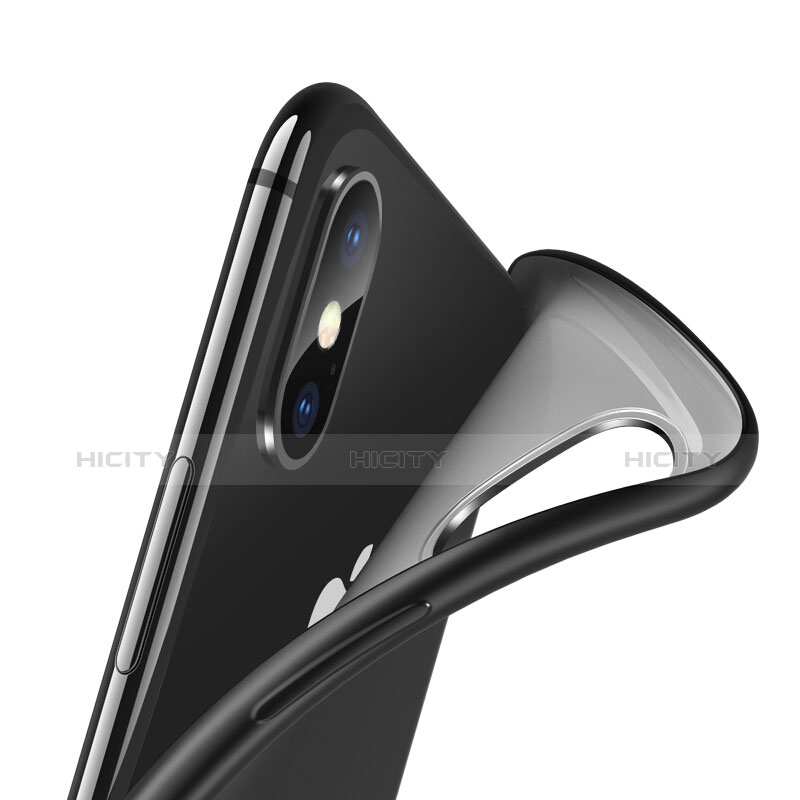 Silikon Hülle Handyhülle Ultra Dünn Schutzhülle Q01 für Apple iPhone Xs Schwarz