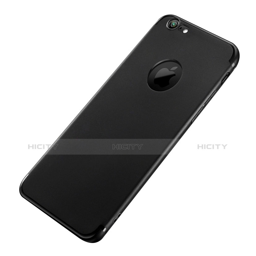 Silikon Hülle Handyhülle Ultra Dünn Schutzhülle Q04 für Apple iPhone 7 Schwarz groß