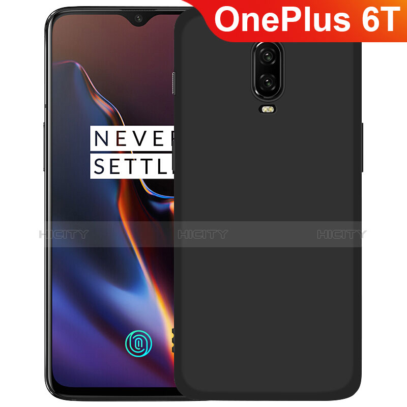 Silikon Hülle Handyhülle Ultra Dünn Schutzhülle R01 für OnePlus 6T Schwarz Plus