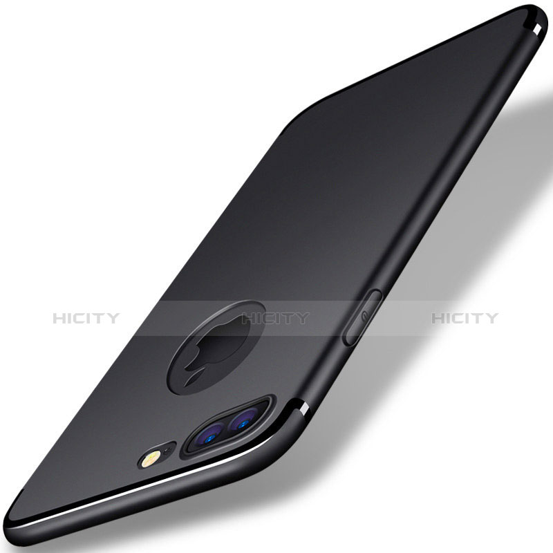 Silikon Hülle Handyhülle Ultra Dünn Schutzhülle R02 für Apple iPhone 8 Plus Schwarz groß