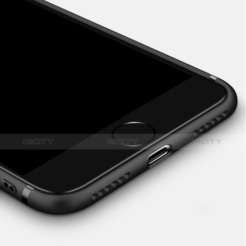 Silikon Hülle Handyhülle Ultra Dünn Schutzhülle S02 für Apple iPhone 8 Schwarz groß