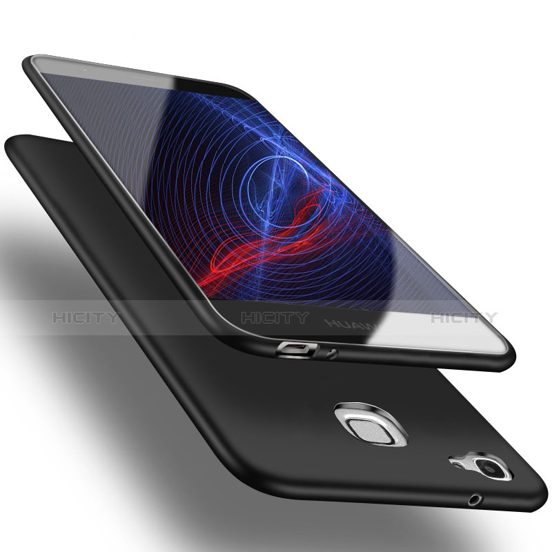Silikon Hülle Handyhülle Ultra Dünn Schutzhülle S02 für Huawei Enjoy 5S Schwarz groß
