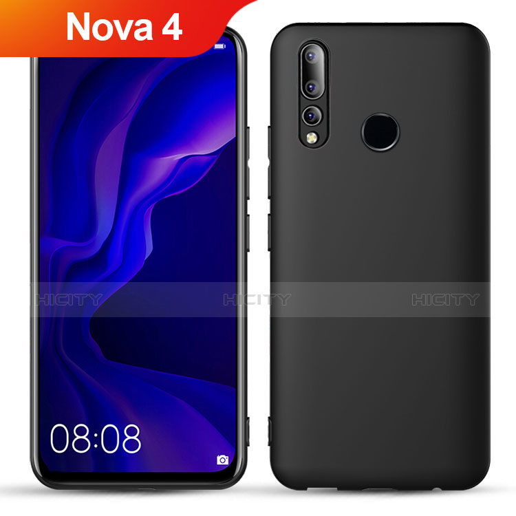 Silikon Hülle Handyhülle Ultra Dünn Schutzhülle S02 für Huawei Nova 4 Schwarz Plus