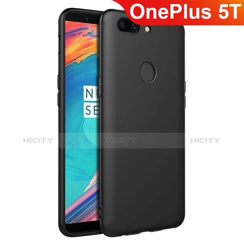 Silikon Hülle Handyhülle Ultra Dünn Schutzhülle S02 für OnePlus 5T A5010 Schwarz Plus