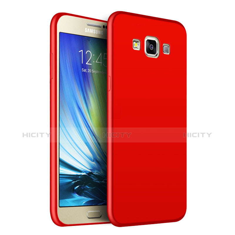 Silikon Hülle Handyhülle Ultra Dünn Schutzhülle S02 für Samsung Galaxy A7 Duos SM-A700F A700FD Rot Plus