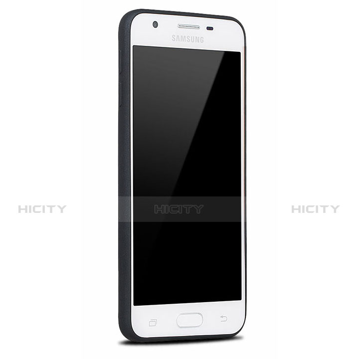 Silikon Hülle Handyhülle Ultra Dünn Schutzhülle S02 für Samsung Galaxy J5 Prime G570F Schwarz groß