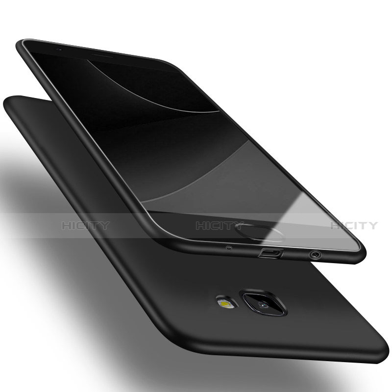 Silikon Hülle Handyhülle Ultra Dünn Schutzhülle S02 für Samsung Galaxy J7 Prime Schwarz groß