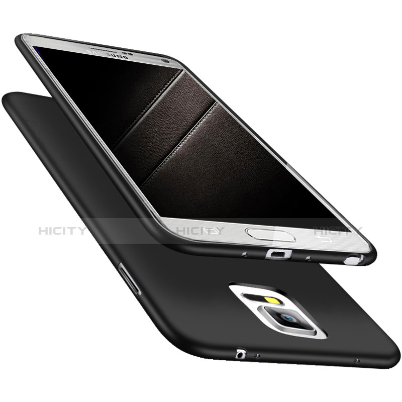 Silikon Hülle Handyhülle Ultra Dünn Schutzhülle S02 für Samsung Galaxy Note 4 SM-N910F Schwarz groß