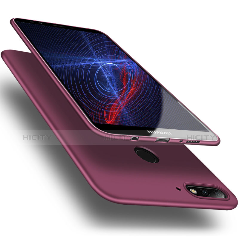 Silikon Hülle Handyhülle Ultra Dünn Schutzhülle S03 für Huawei Y7 (2018) Violett Plus