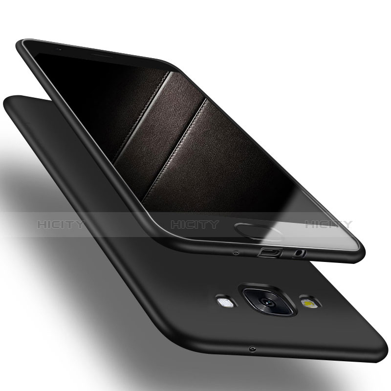 Silikon Hülle Handyhülle Ultra Dünn Schutzhülle S03 für Samsung Galaxy A7 Duos SM-A700F A700FD Schwarz