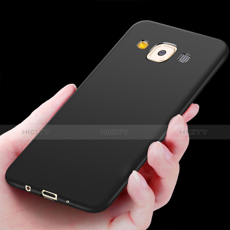 Silikon Hülle Handyhülle Ultra Dünn Schutzhülle S03 für Samsung Galaxy A7 Duos SM-A700F A700FD Schwarz