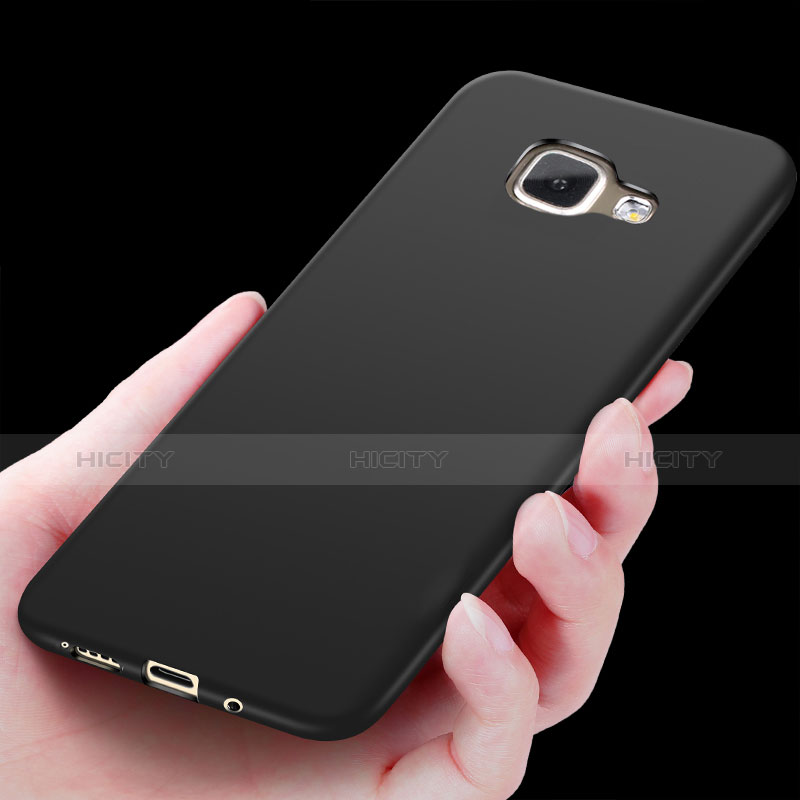 Silikon Hülle Handyhülle Ultra Dünn Schutzhülle S03 für Samsung Galaxy A9 (2016) A9000 Schwarz groß