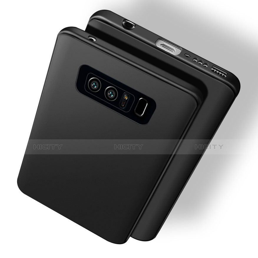 Silikon Hülle Handyhülle Ultra Dünn Schutzhülle S03 für Samsung Galaxy Note 8 Schwarz Plus