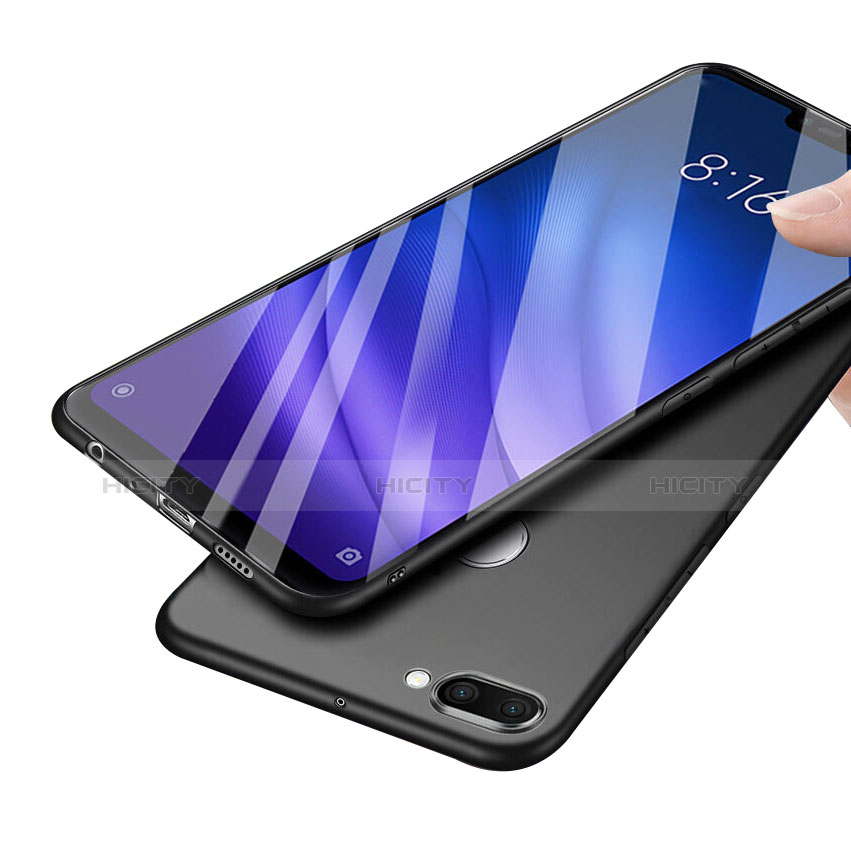 Silikon Hülle Handyhülle Ultra Dünn Schutzhülle S03 für Xiaomi Mi 8 Lite Schwarz Plus