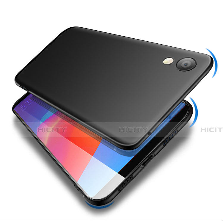 Silikon Hülle Handyhülle Ultra Dünn Schutzhülle S04 für Huawei Y6 Pro (2019) Schwarz groß