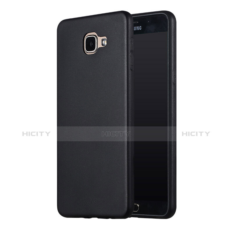Silikon Hülle Handyhülle Ultra Dünn Schutzhülle S04 für Samsung Galaxy A9 (2016) A9000 Schwarz groß
