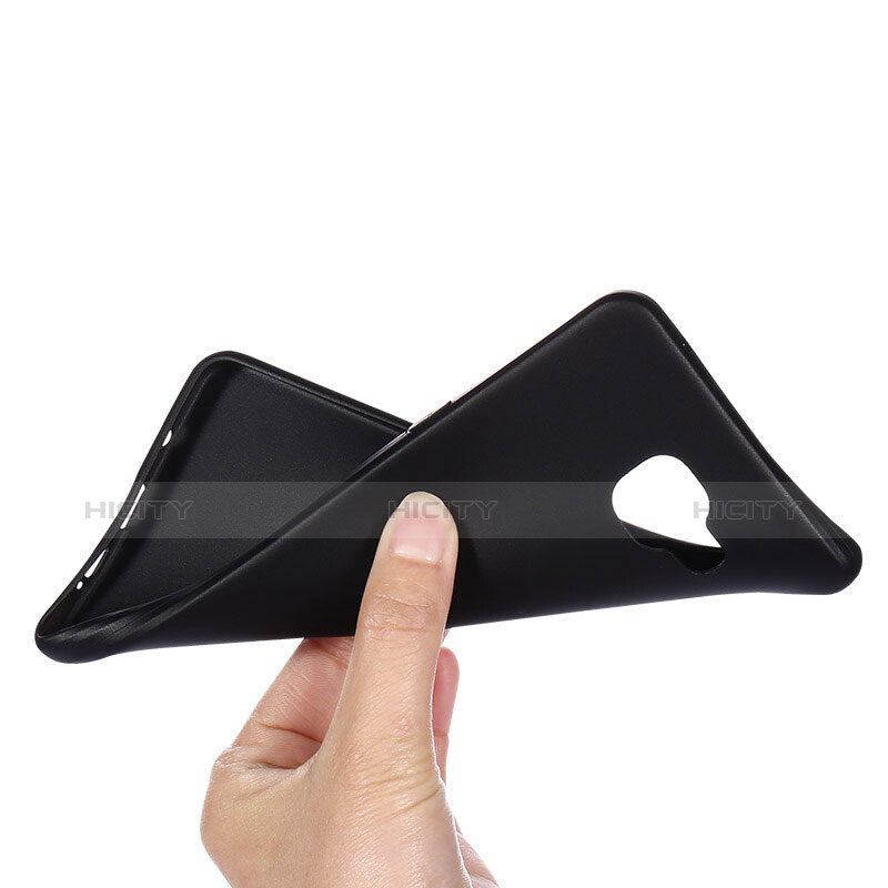 Silikon Hülle Handyhülle Ultra Dünn Schutzhülle S04 für Samsung Galaxy A9 (2016) A9000 Schwarz groß