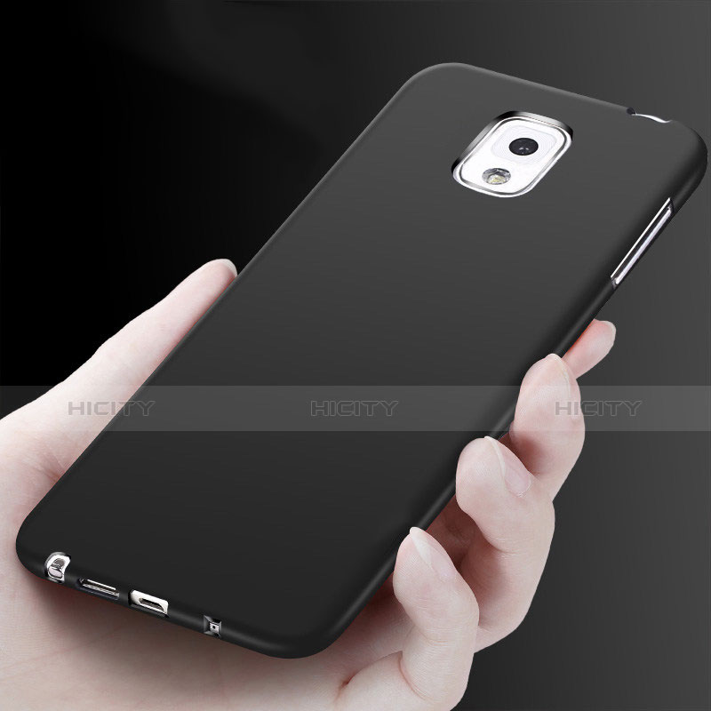 Silikon Hülle Handyhülle Ultra Dünn Schutzhülle S04 für Samsung Galaxy Note 3 N9000 Schwarz