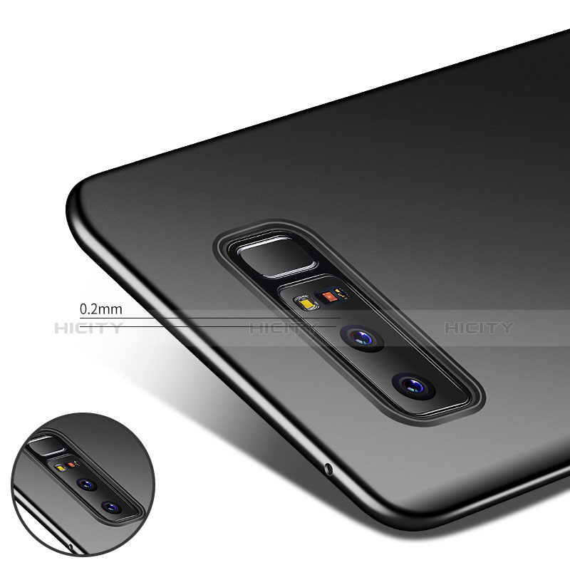 Silikon Hülle Handyhülle Ultra Dünn Schutzhülle S04 für Samsung Galaxy Note 8 Schwarz groß
