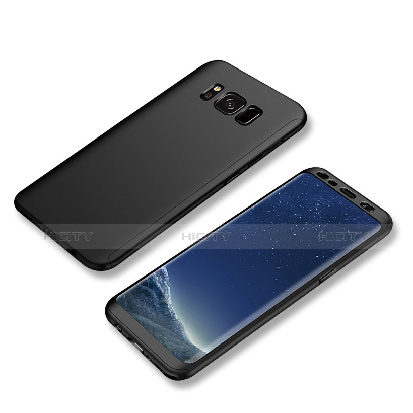 Silikon Hülle Handyhülle Ultra Dünn Schutzhülle S04 für Samsung Galaxy S8 Schwarz groß