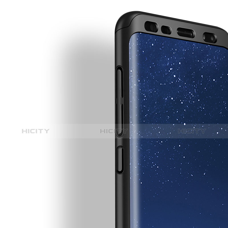 Silikon Hülle Handyhülle Ultra Dünn Schutzhülle S04 für Samsung Galaxy S8 Schwarz groß