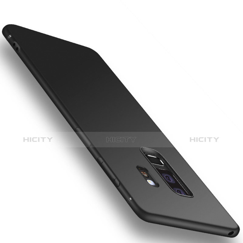Silikon Hülle Handyhülle Ultra Dünn Schutzhülle S04 für Samsung Galaxy S9 Plus Schwarz groß